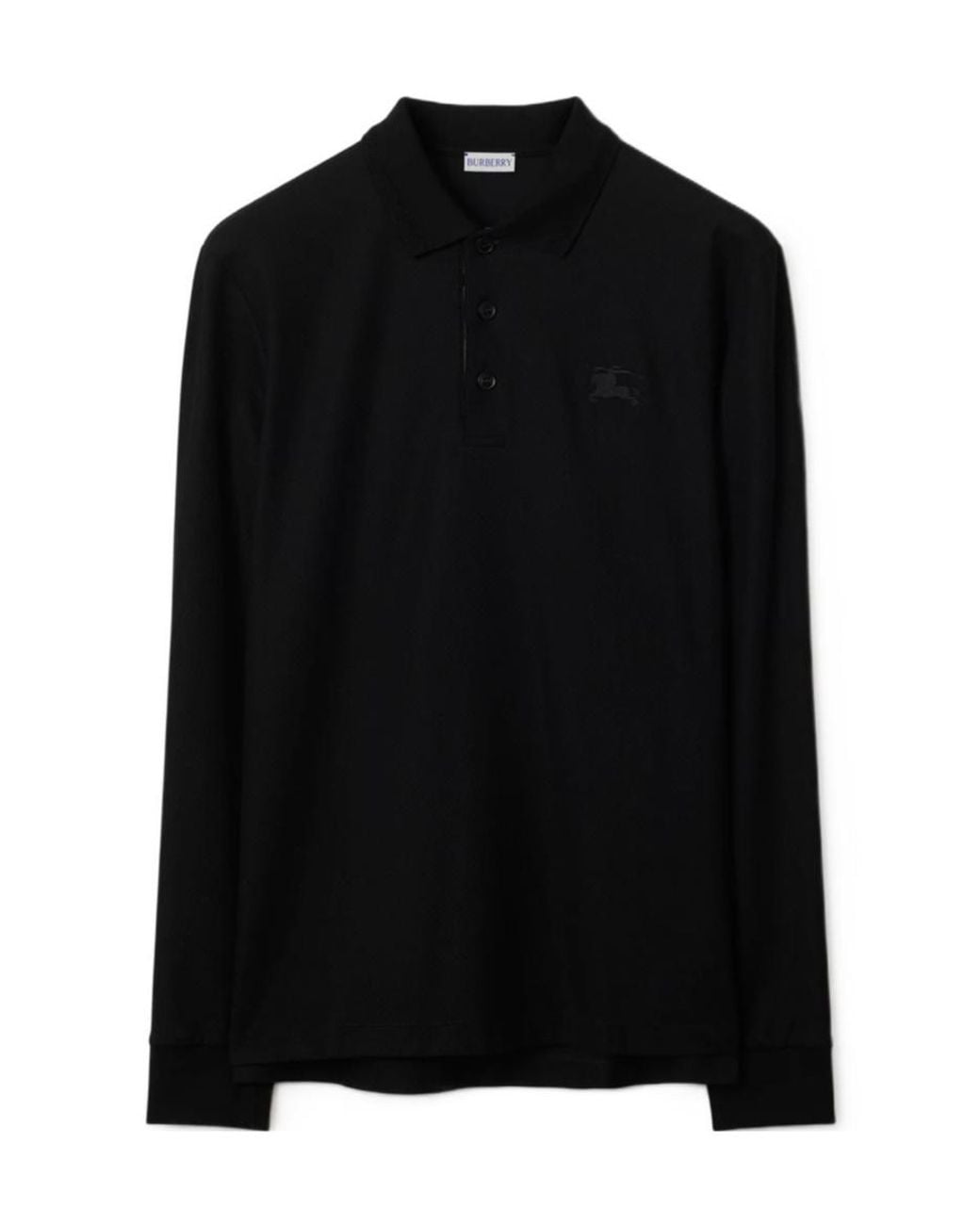 Burberry Black Long-Sleeve Polo Shirt for men