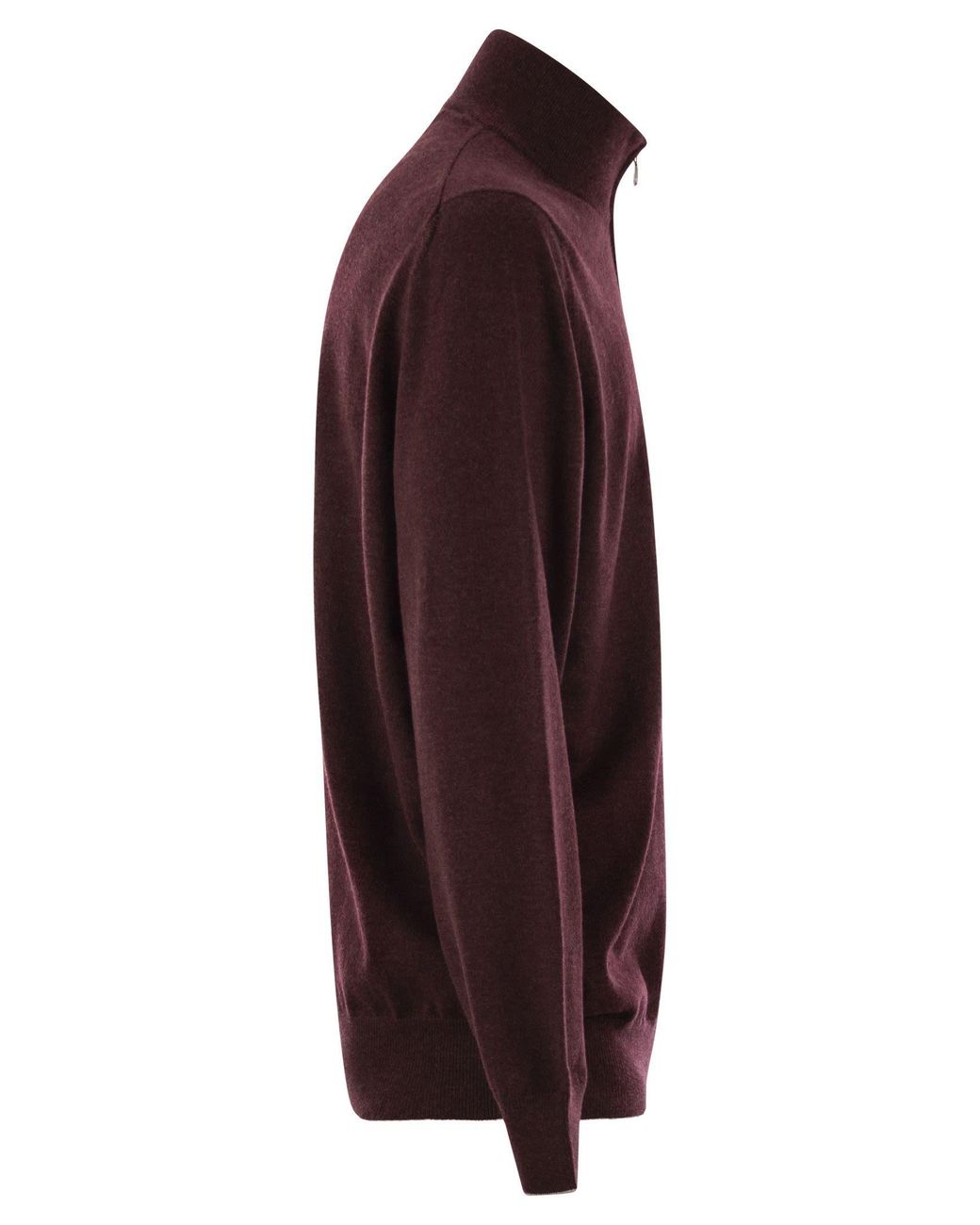 Brunello Cucinelli Brown Funnel-Neck Knitted Polo Shirt for men
