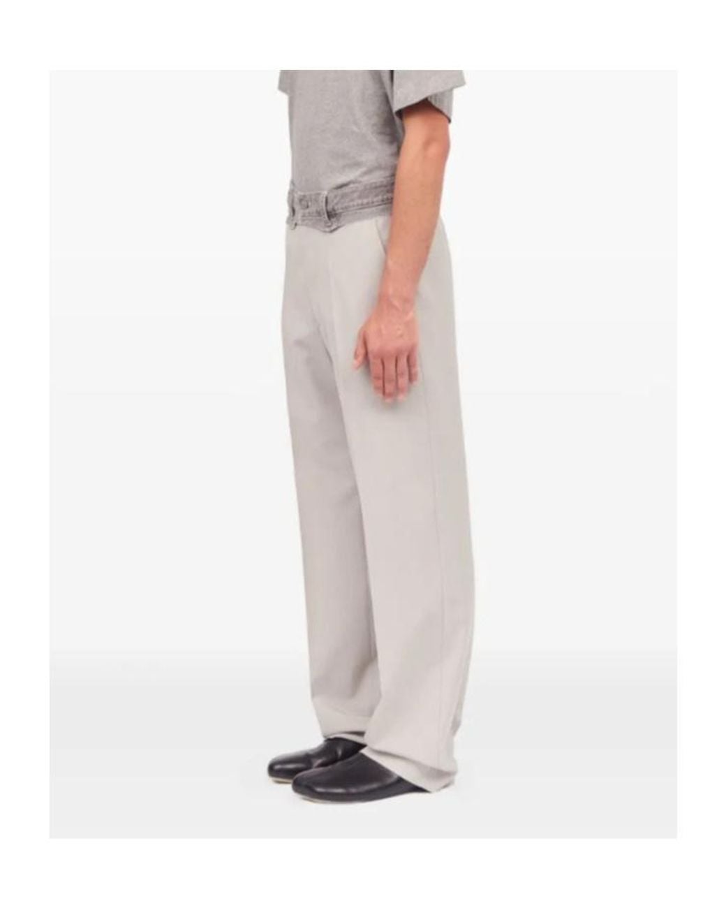 MM6 by Maison Margiela Gray Belted Pleated Trousers for men