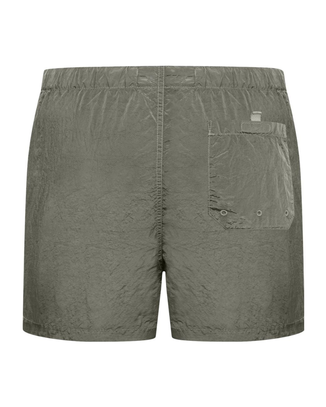 Stone Island Gray Compass Patch Mid-Rise Swim Shorts for men