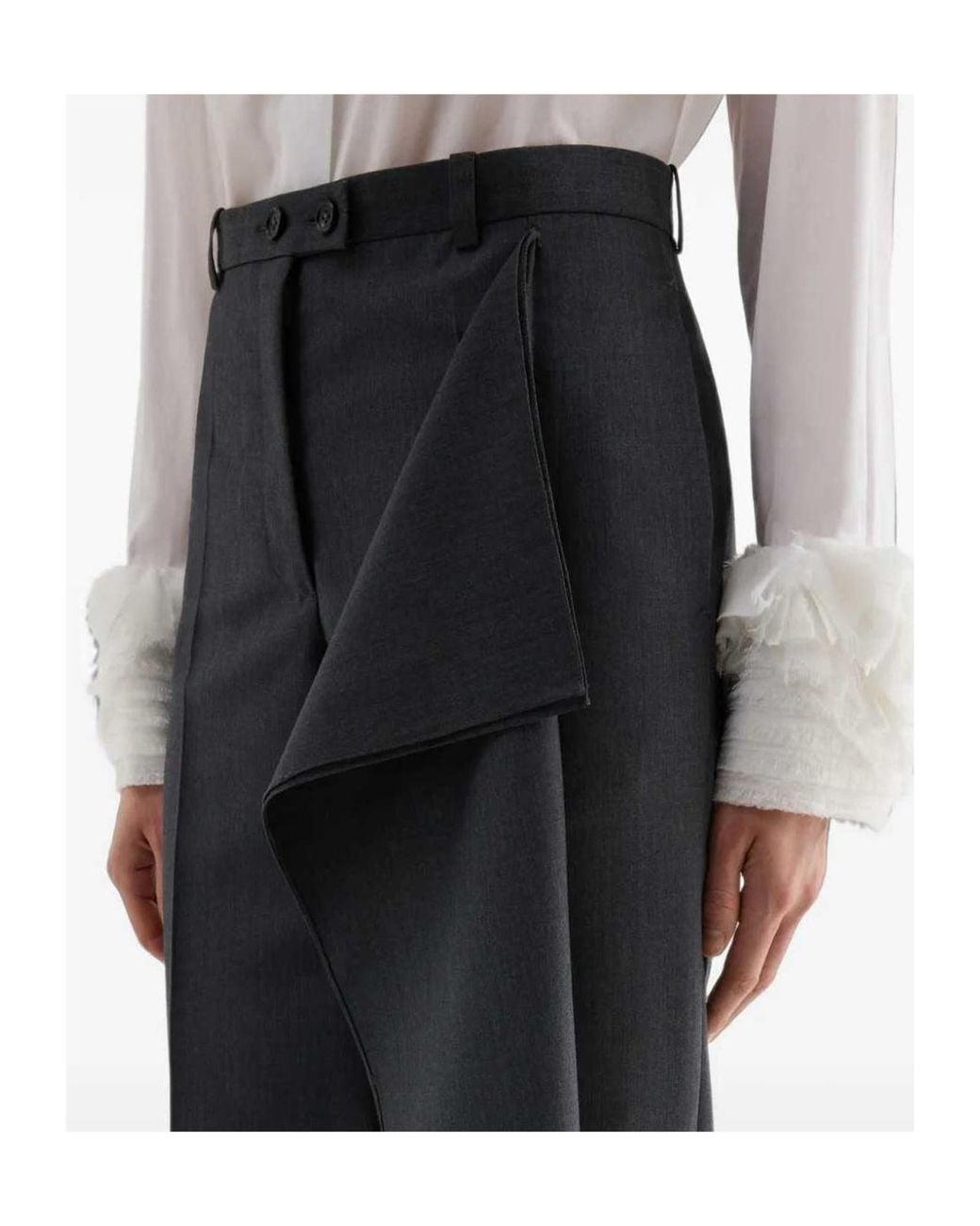 Jil Sander Gray Fil-À-Fil Wool Trousers