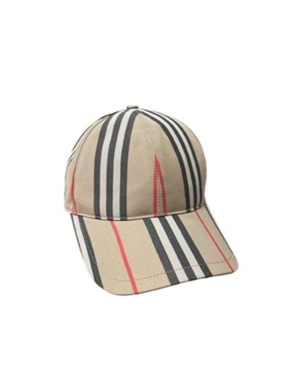 Burberry White Striped Baseball Cap for men