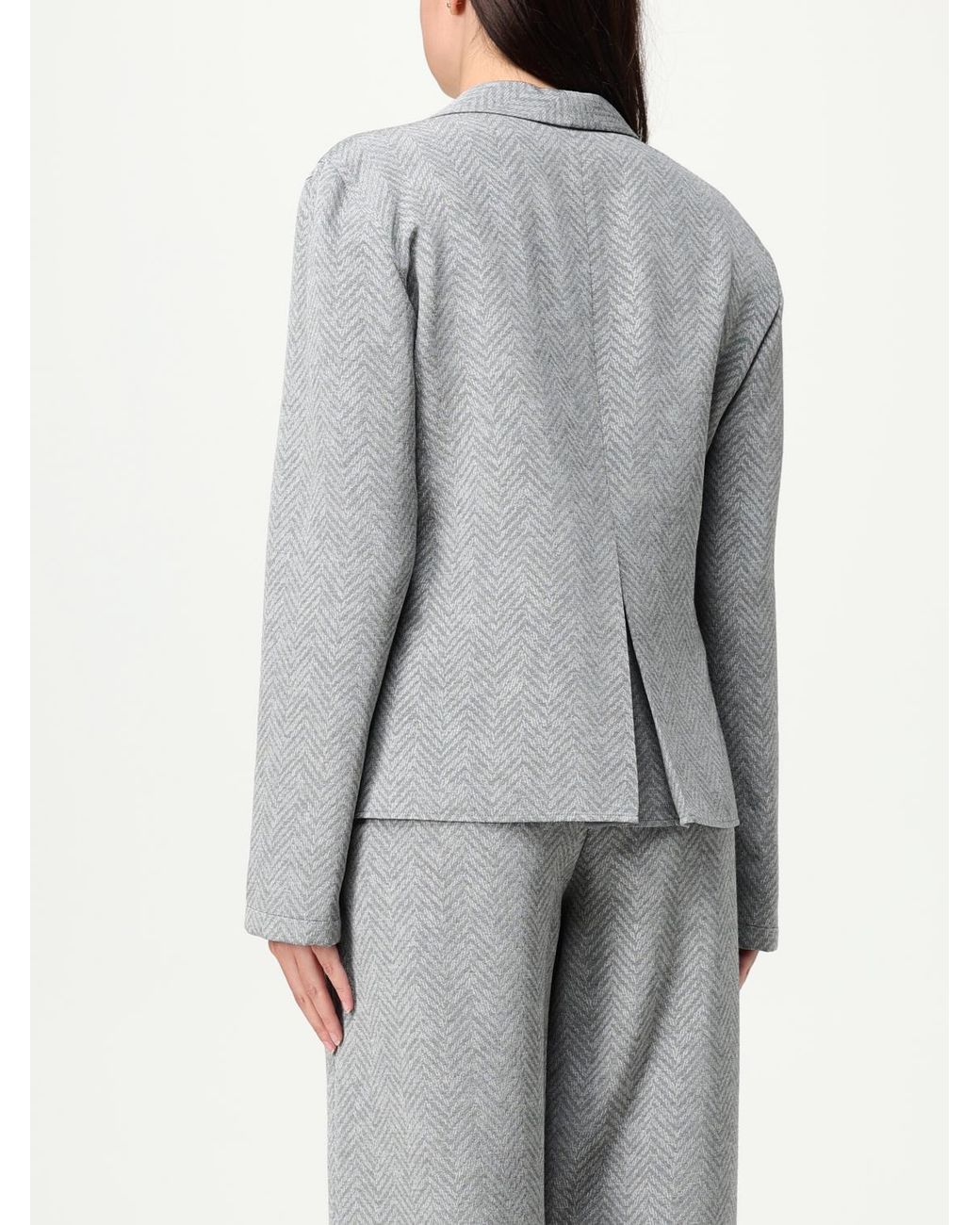 Emporio Armani Gray Double Breasted Blazer