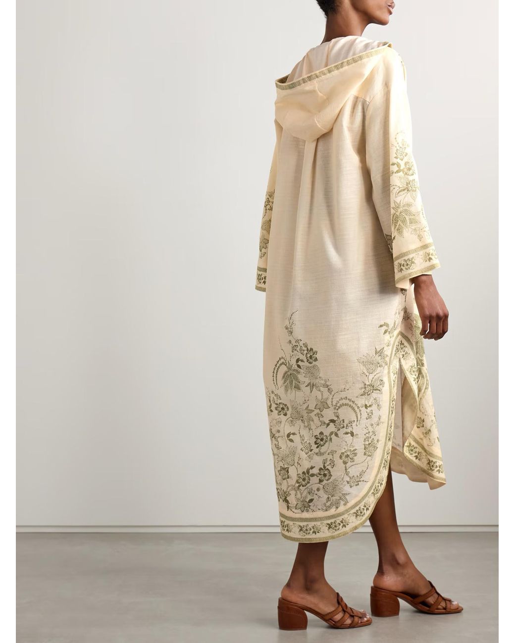 Zimmermann Natural Ascension Hooded Printed Dress