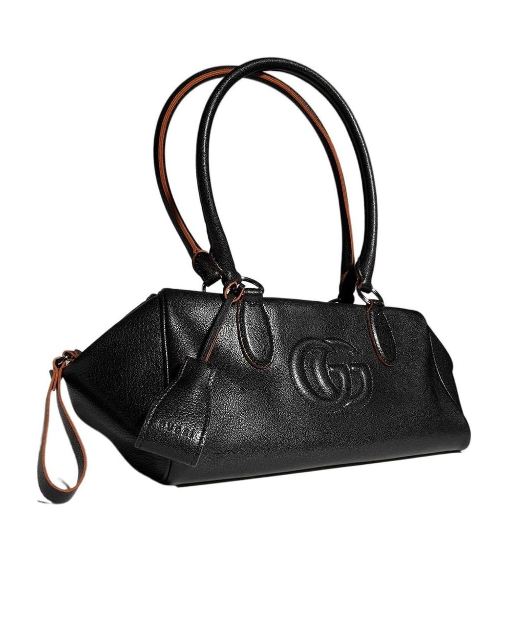 Gucci Black Medium Boston Bag With Double G Detail