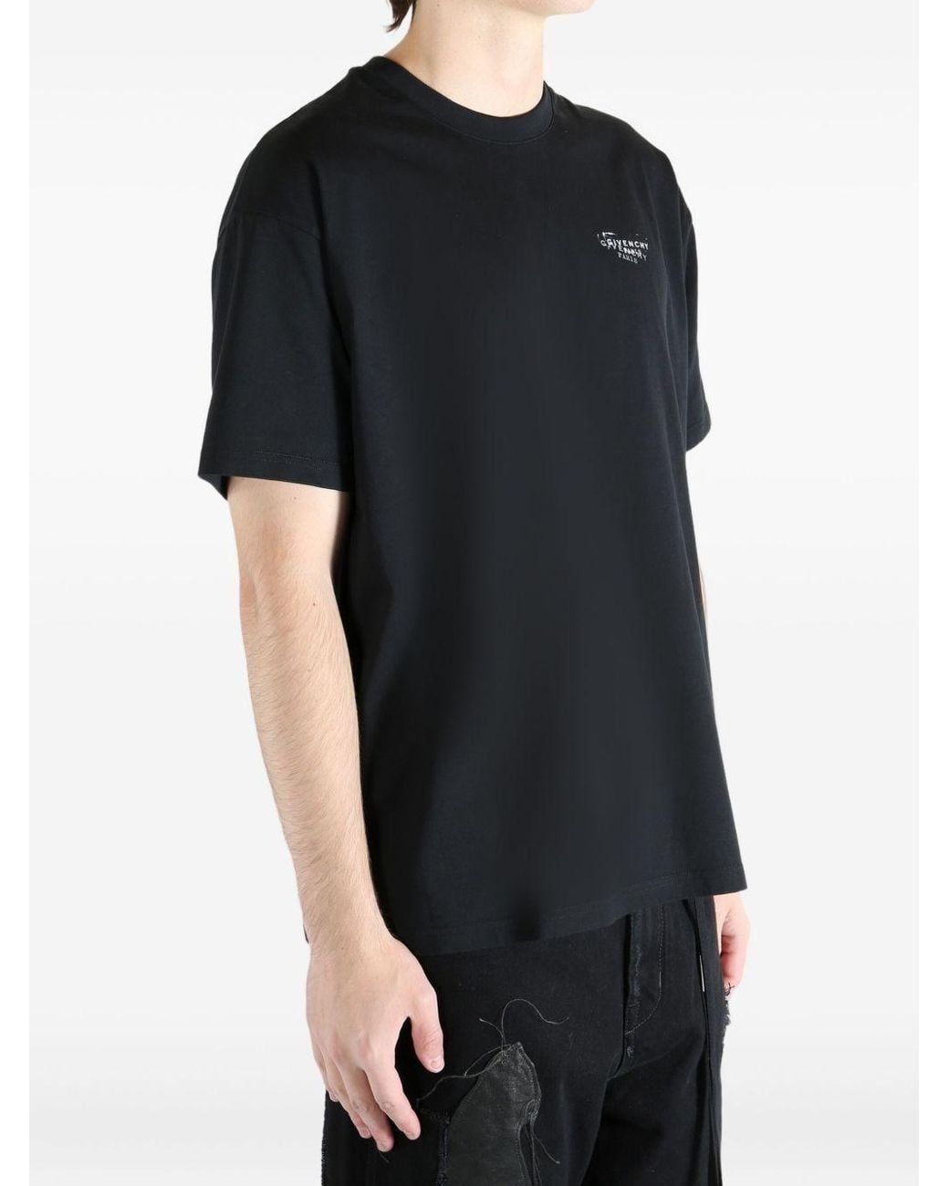 Givenchy Black Logo Printed Crewneck T-Shirt for men