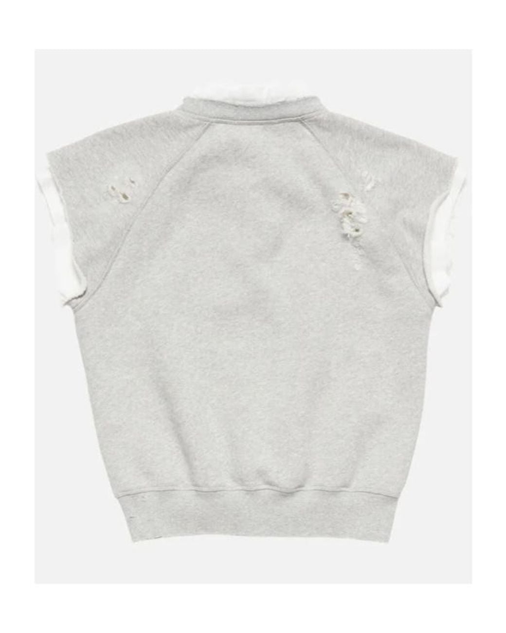 Acne White Logo Layered Sleeveless Sweatshirt
