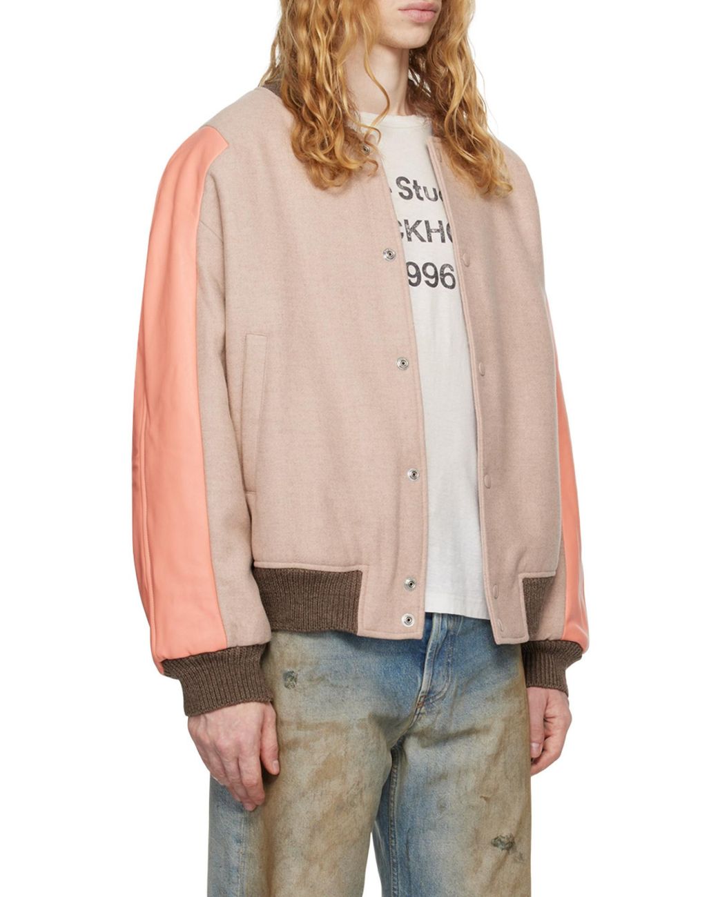 Acne Natural Wool-Blend Bomber Jacket for men