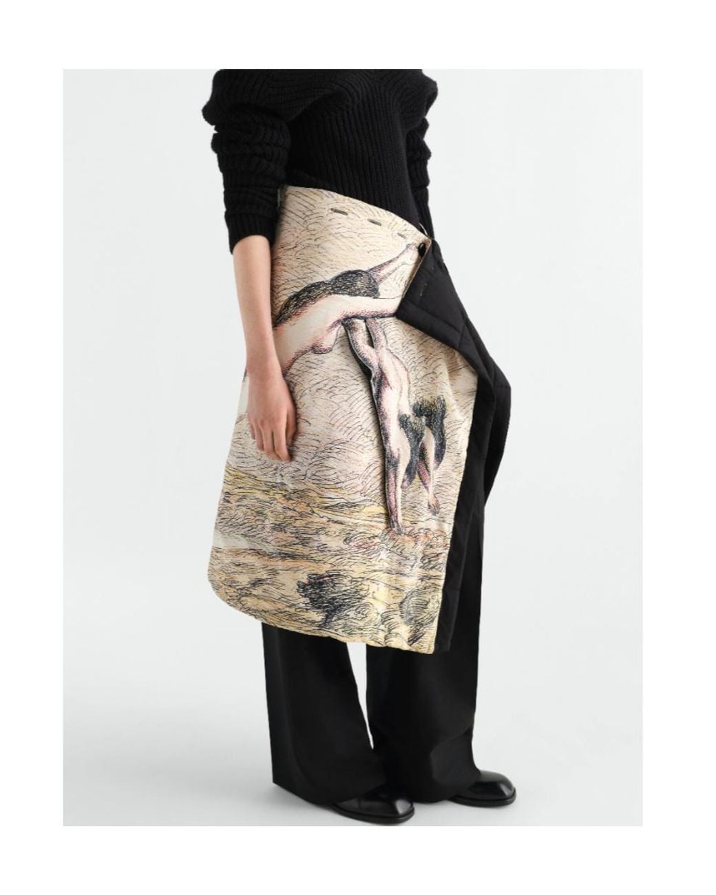 Lemaire Natural Quilted Wrap Skirt