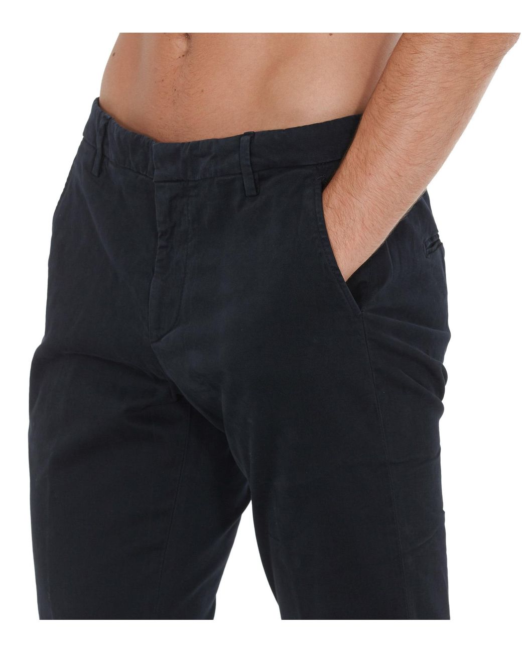 Dondup Black Slim Chino Pants for men