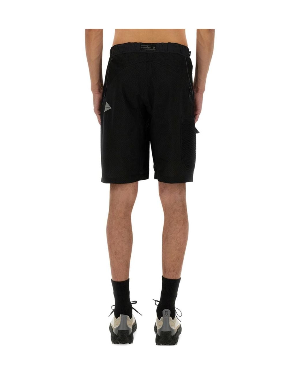And Wander Black Belted Waist Shorts for men