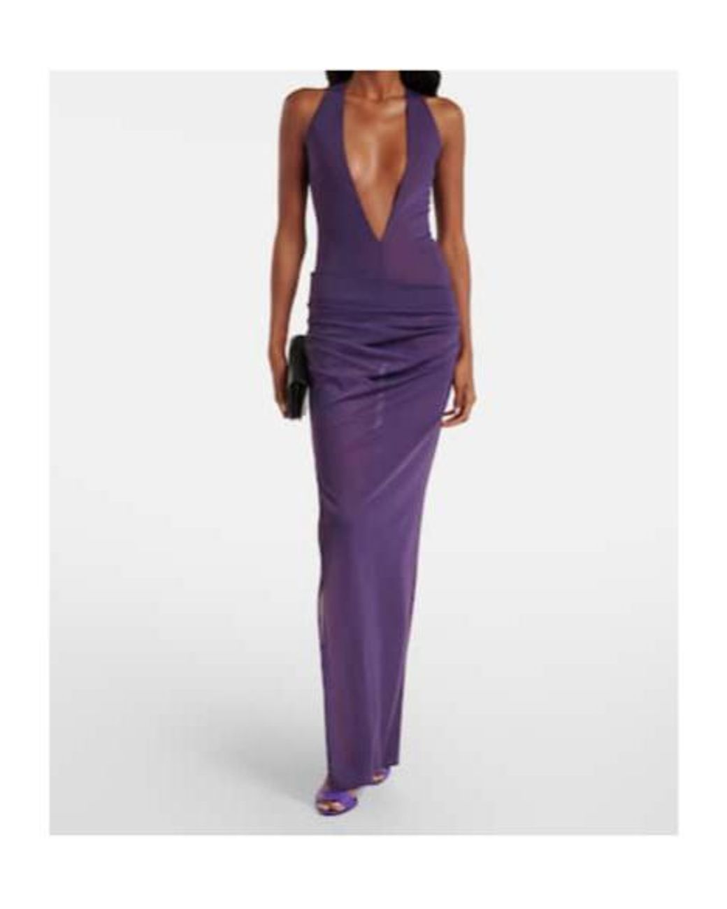 Alex Perry Purple Sheer Gown