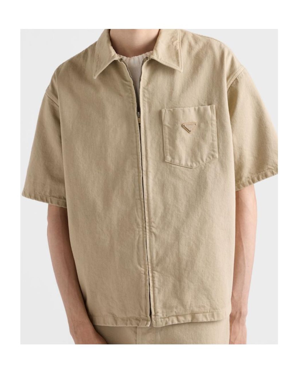 Prada Natural Old Denim Shirt for men