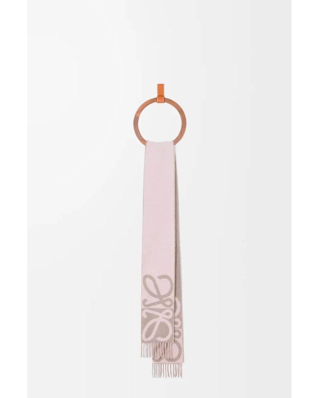 Loewe Pink Anagram Fringed Scarf