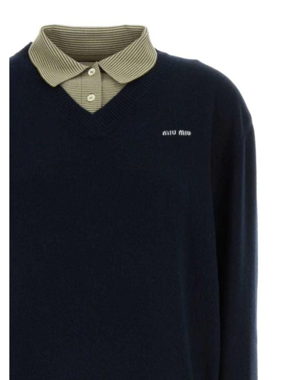 Miu Miu Blue Wool And Cashmere Sweater