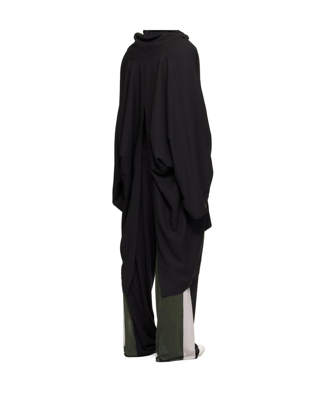 Kiko Kostadinov Black Draped-Collar Coat for men