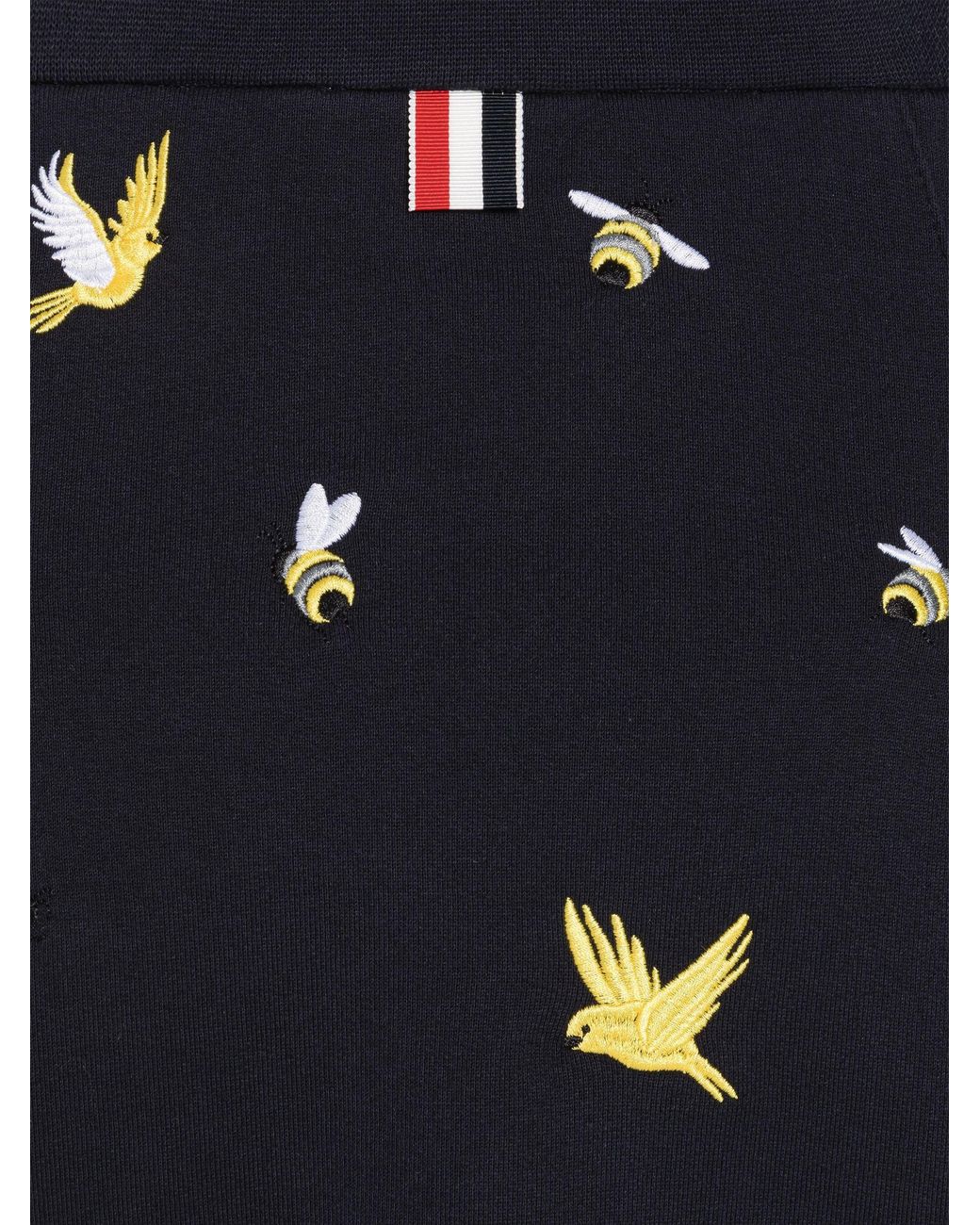 Thom Browne Black Embroidered A-Line Mini Skirt