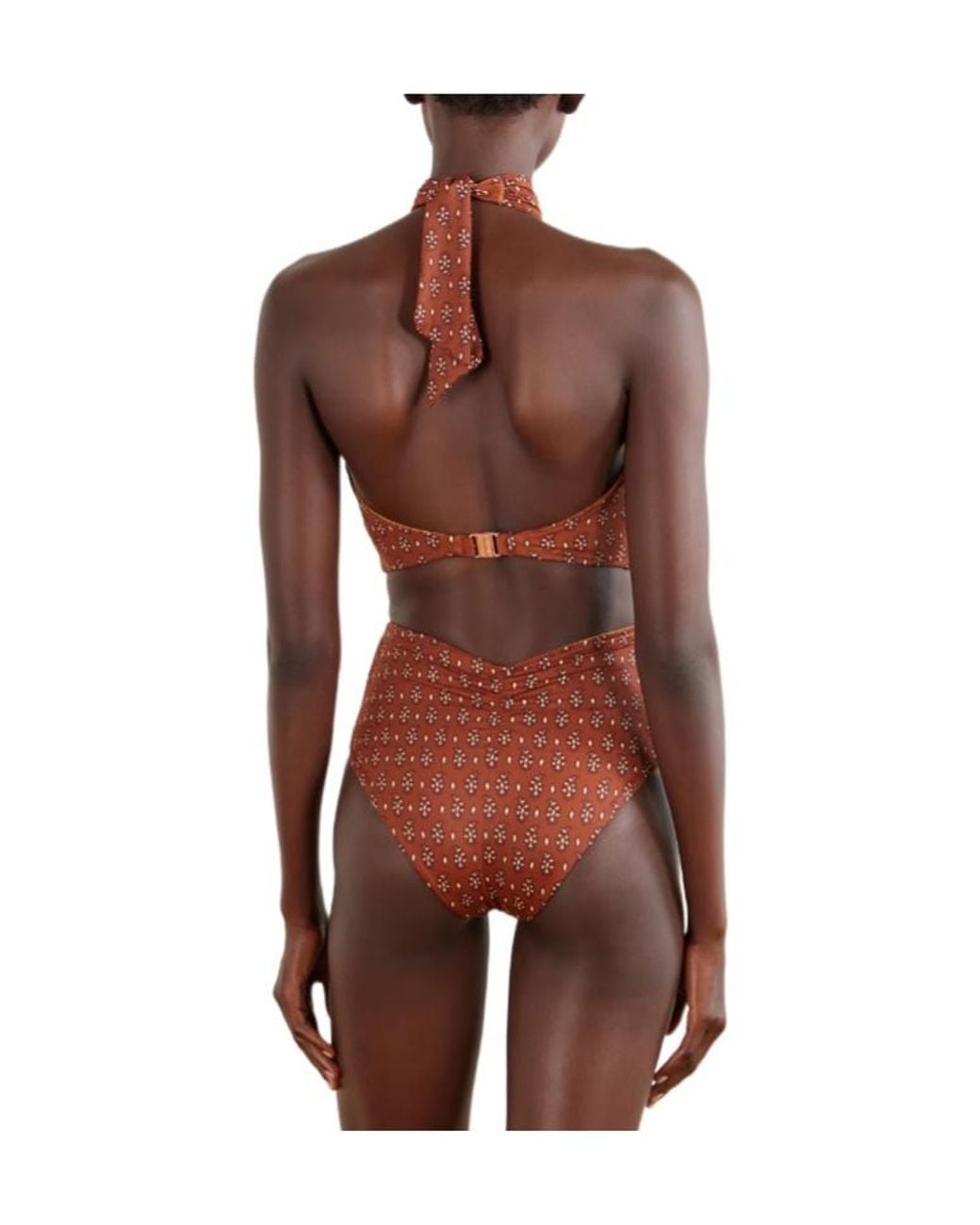 Johanna Ortiz Red Printed Recycled Bikini Top