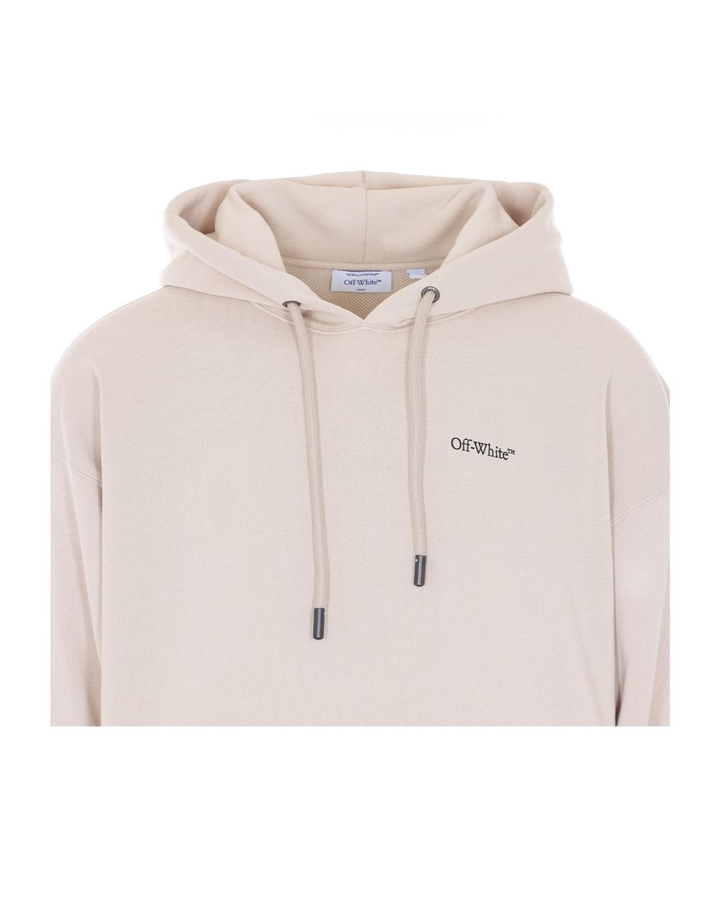 Off-White c/o Virgil Abloh White Logo Printed Drawstring Hoodie for men