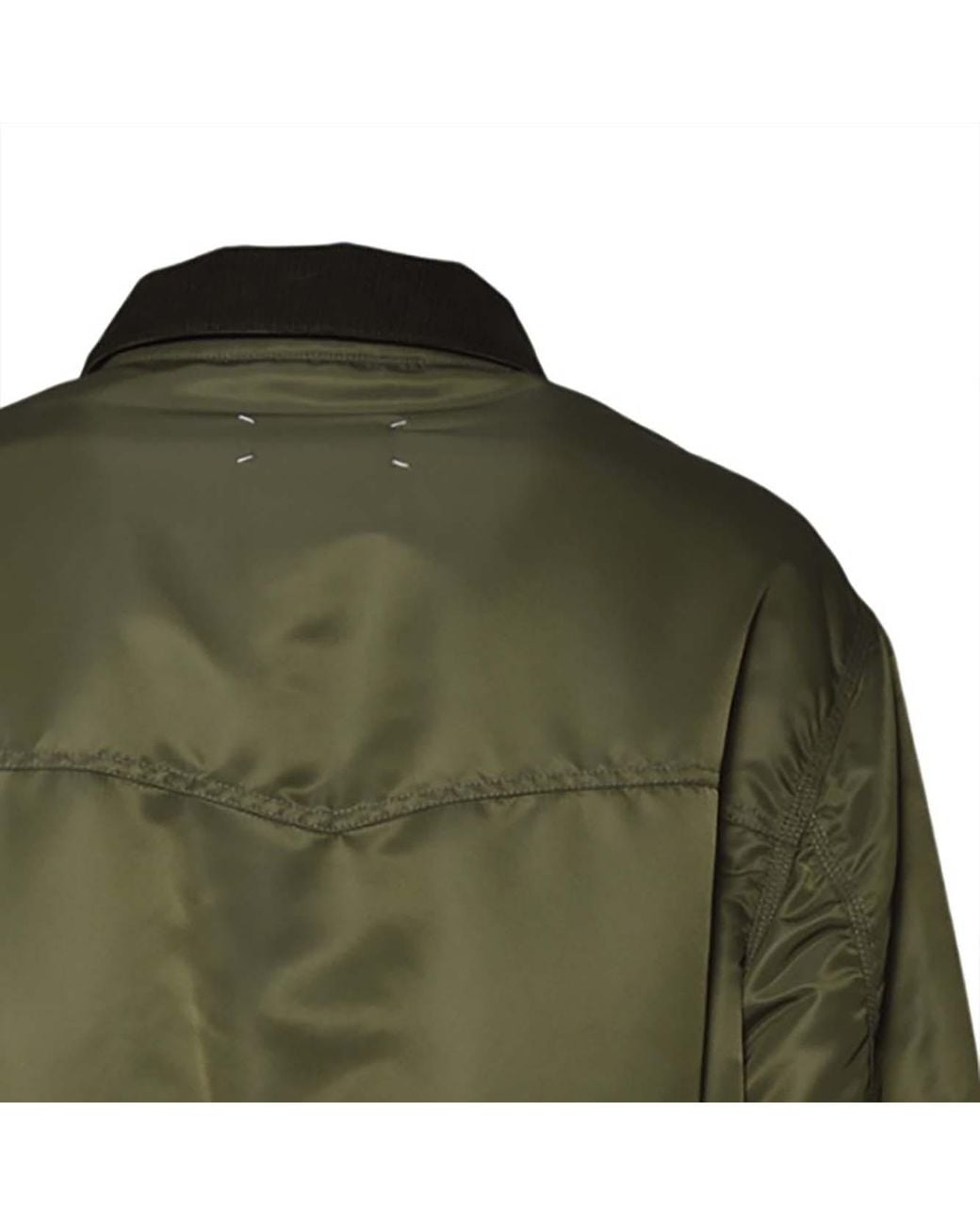 Maison Margiela Green Four Stitches Zip-Up Bomber Jacket for men