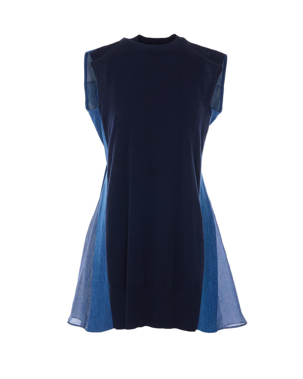 Sacai Blue Sleeveless Crewneck Dress