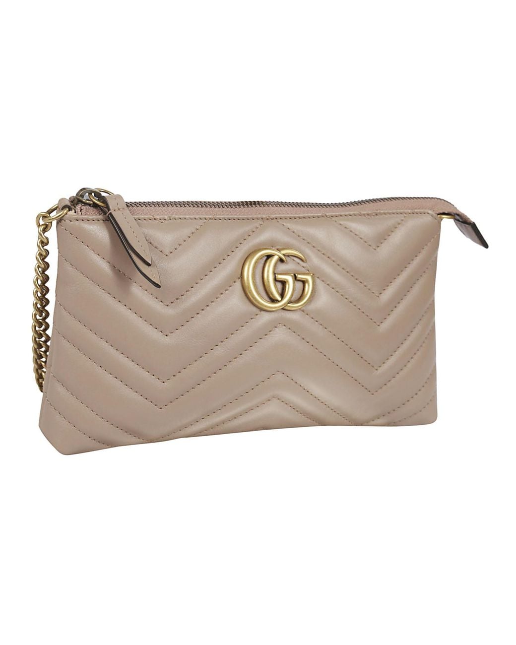 Gucci Natural Gg Marmont Mini Chain Bag