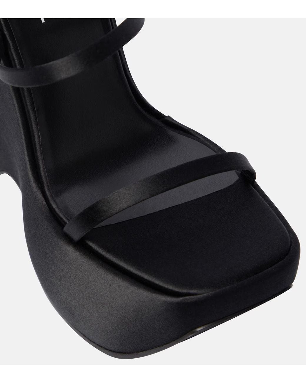 Versace Black Buckle-Detail Platform Sandals