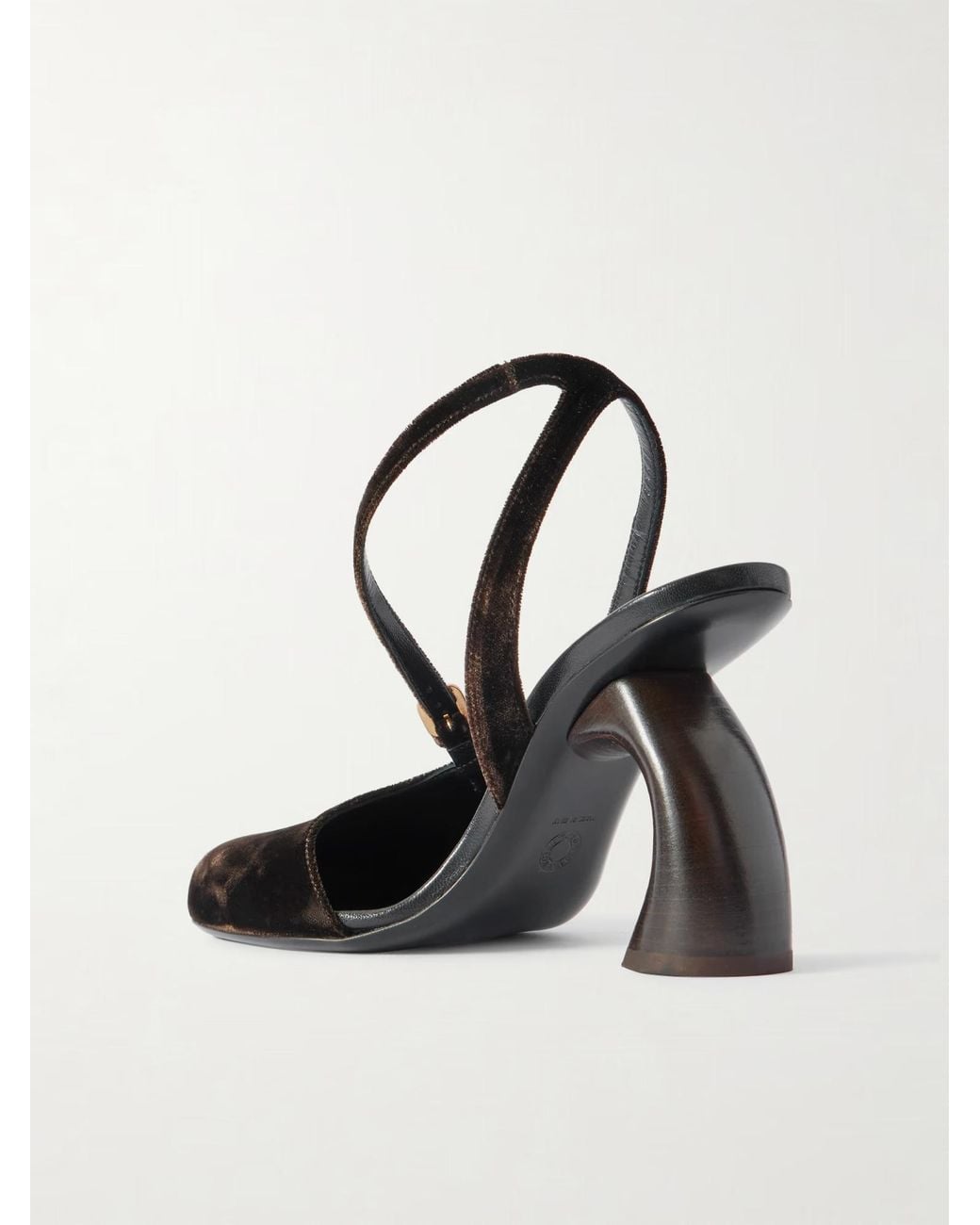 Dries Van Noten Black Velvet Slingback Pumps