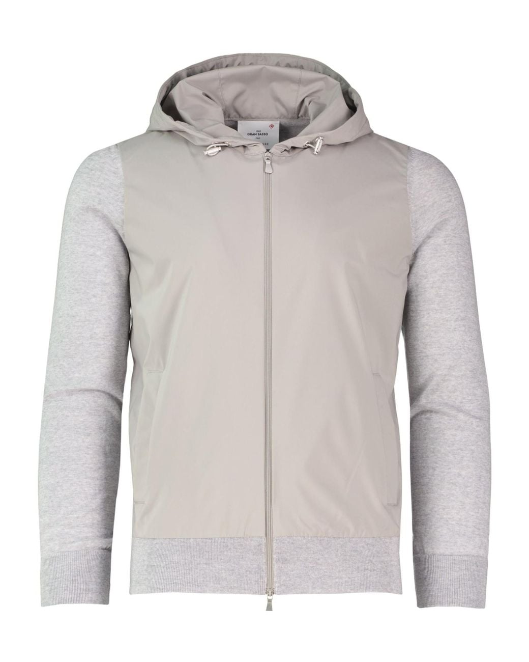 Gran Sasso Gray Zipped Hooded Jacket for men