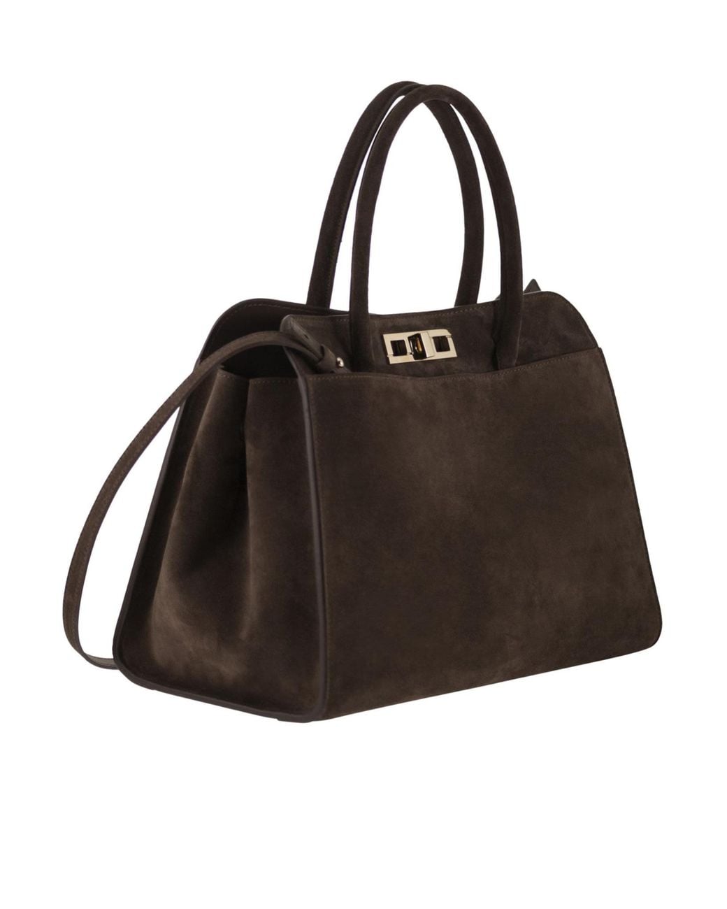 Fabiana Filippi Black Suede Leather Tote Bag