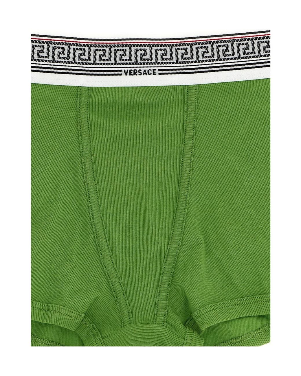 Versace Green Ribbed Stretch Briefs