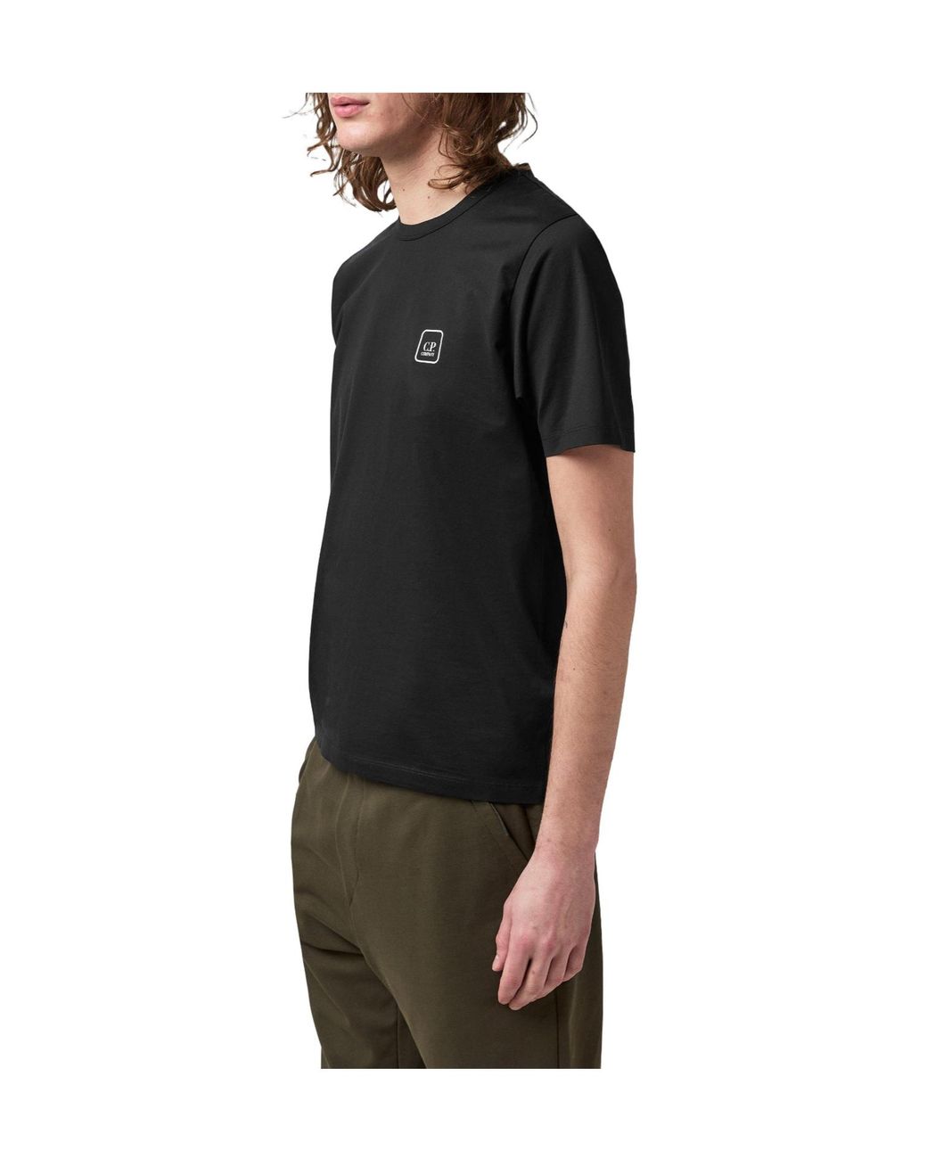 C P Company Black Crewneck Shortsleeve Tshirt for men