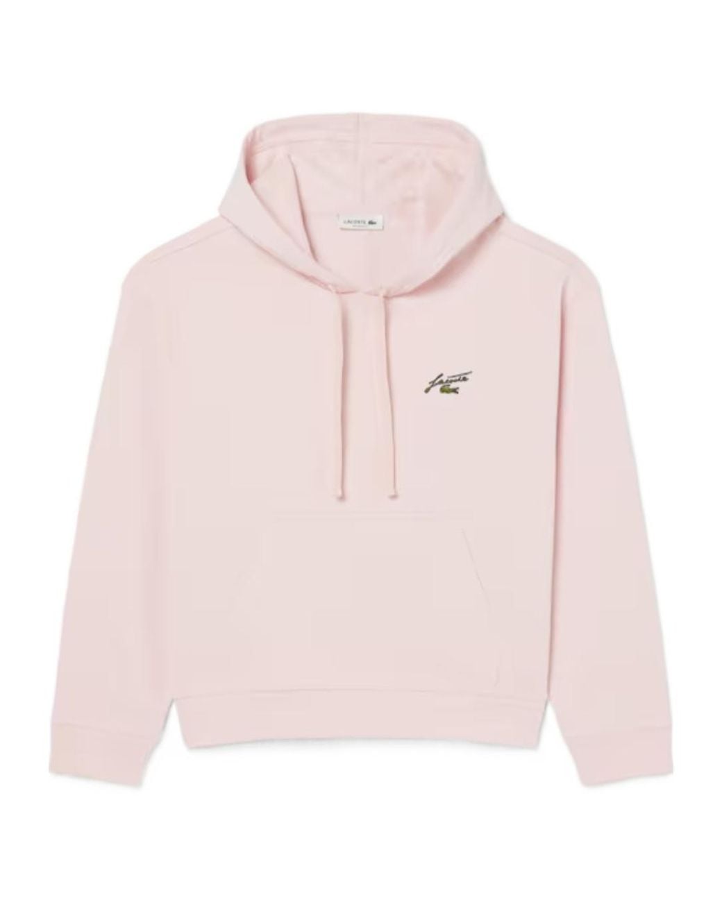 Lacoste Pink Badge Accent Fleece Hoodie