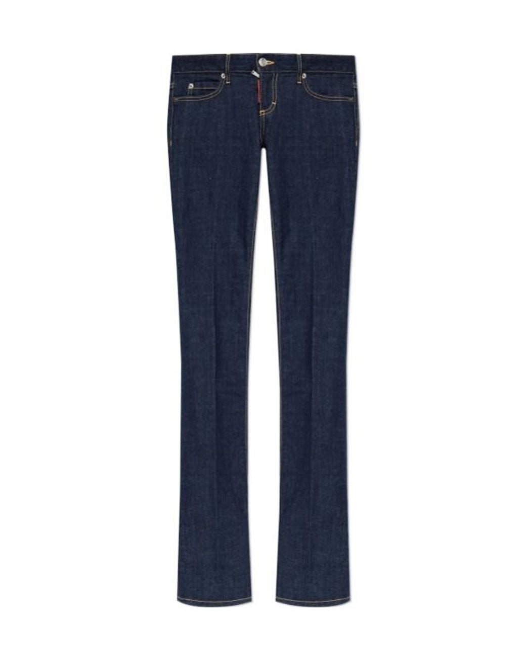DSquared² Blue Straight-Leg Slim-Fit Jeans