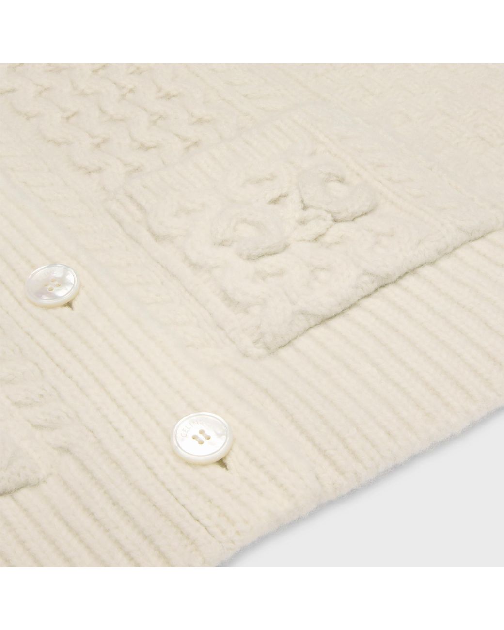 Céline White Triomphe Cardigan