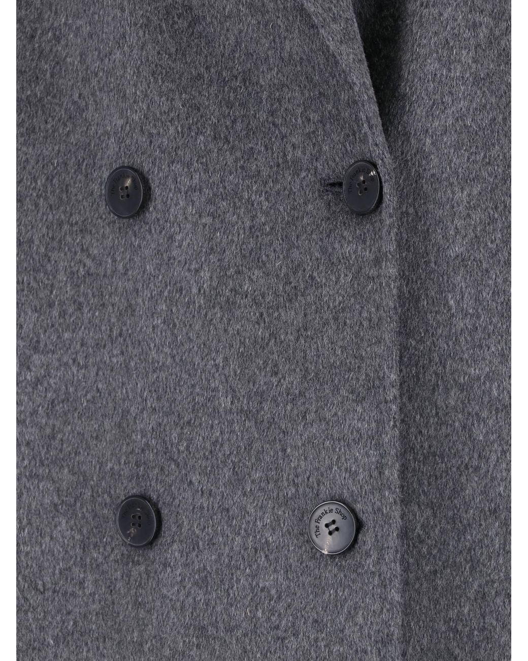 Frankie Shop Gray Double-Breasted Coat