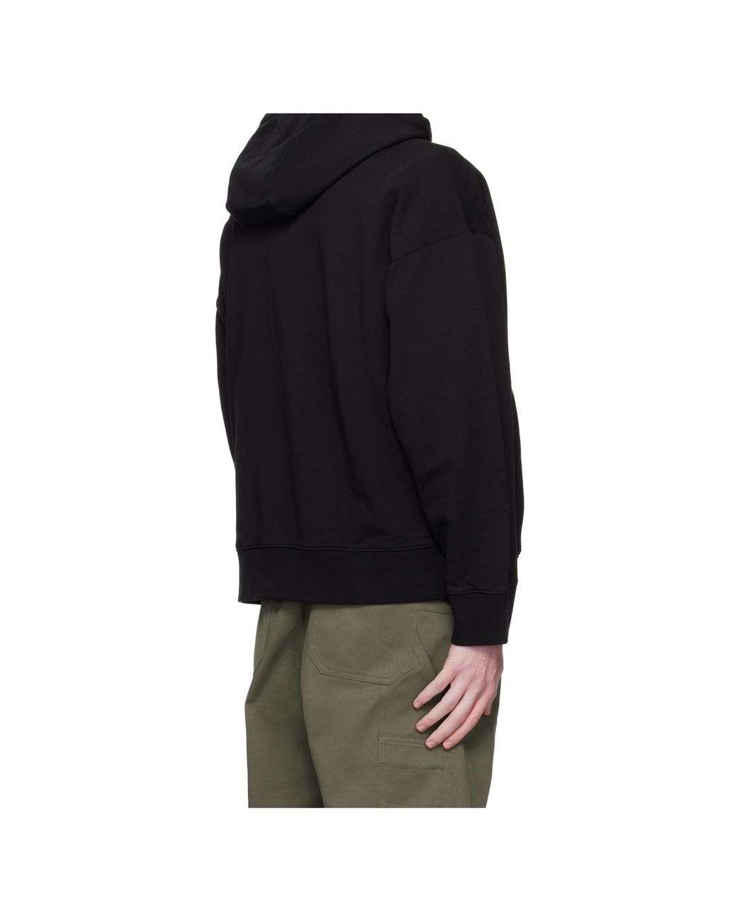 Maison Kitsuné Black Maison Kitsuné Fox Patch Zip-Up Hoodie for men