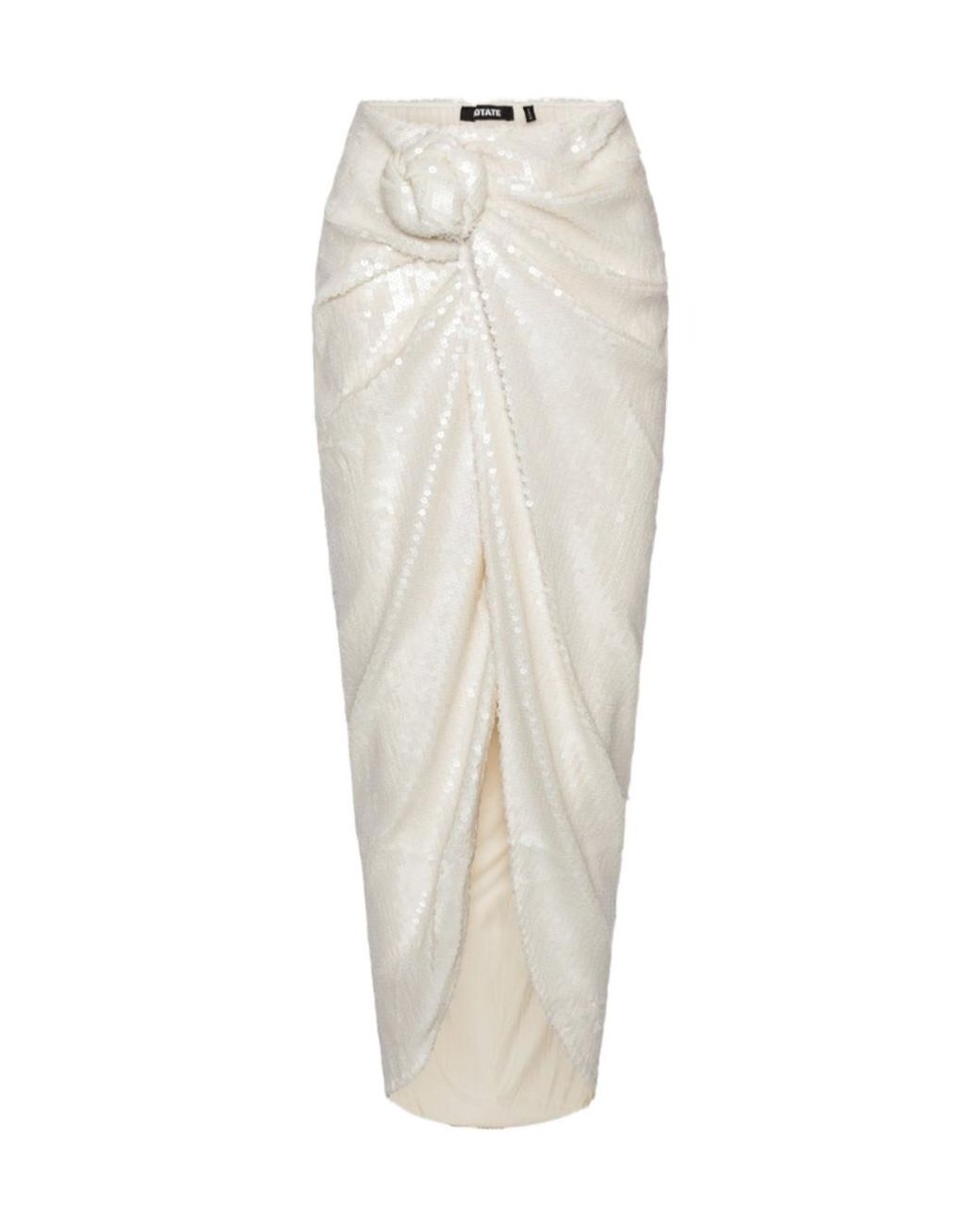 ROTATE BIRGER CHRISTENSEN White Sequins Knot Skirt