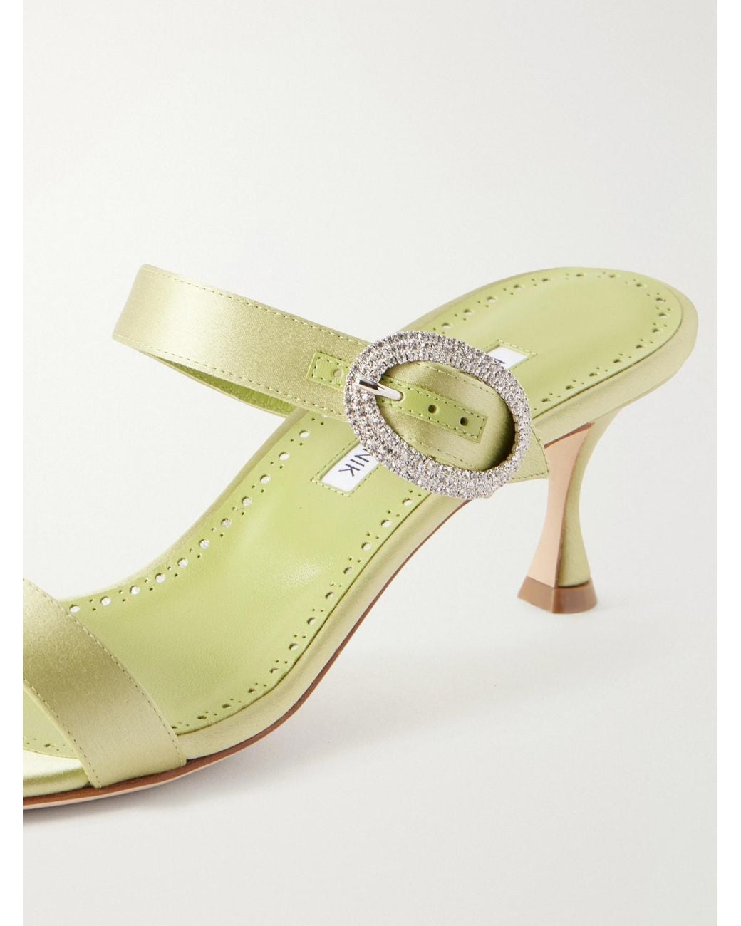 Manolo Blahnik Metallic Handmade Satin Sandals