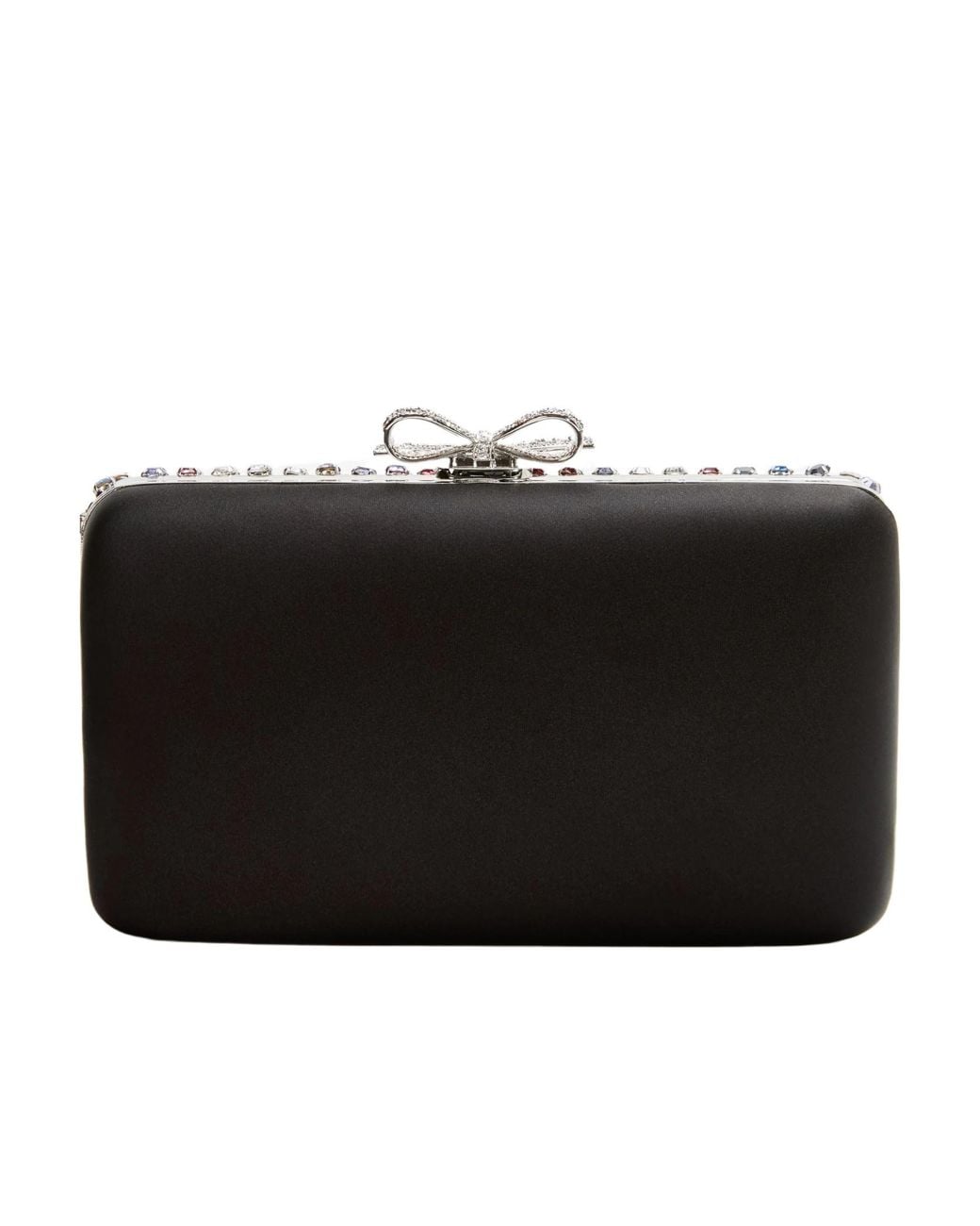 Self-Portrait Black Chainmail Crystal-Embellished Mini Clutch Bag