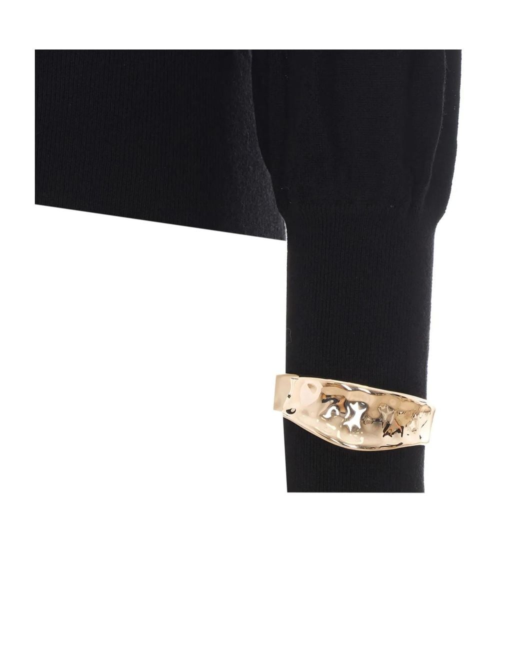 Liu Jo Black Button Cuff High Neck Knitted Sweater