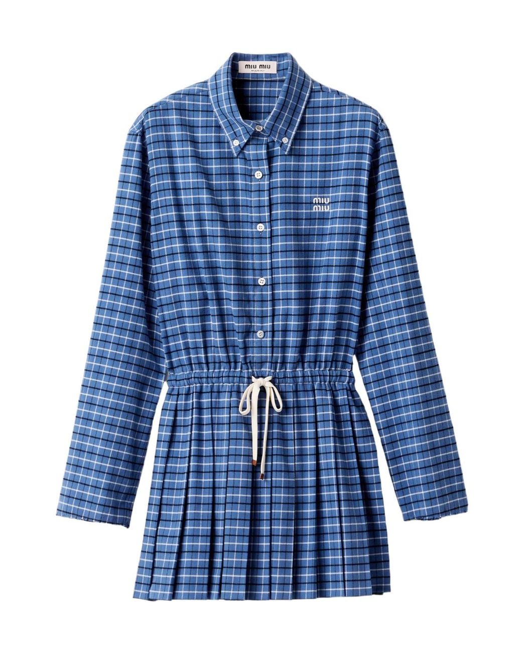 Miu Miu Blue Flannel Dress
