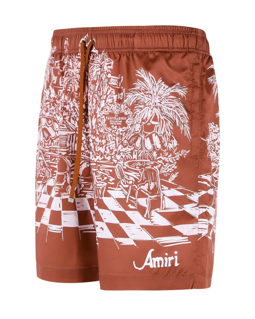 Amiri Red Terracotta Polyester Swimsuit for men
