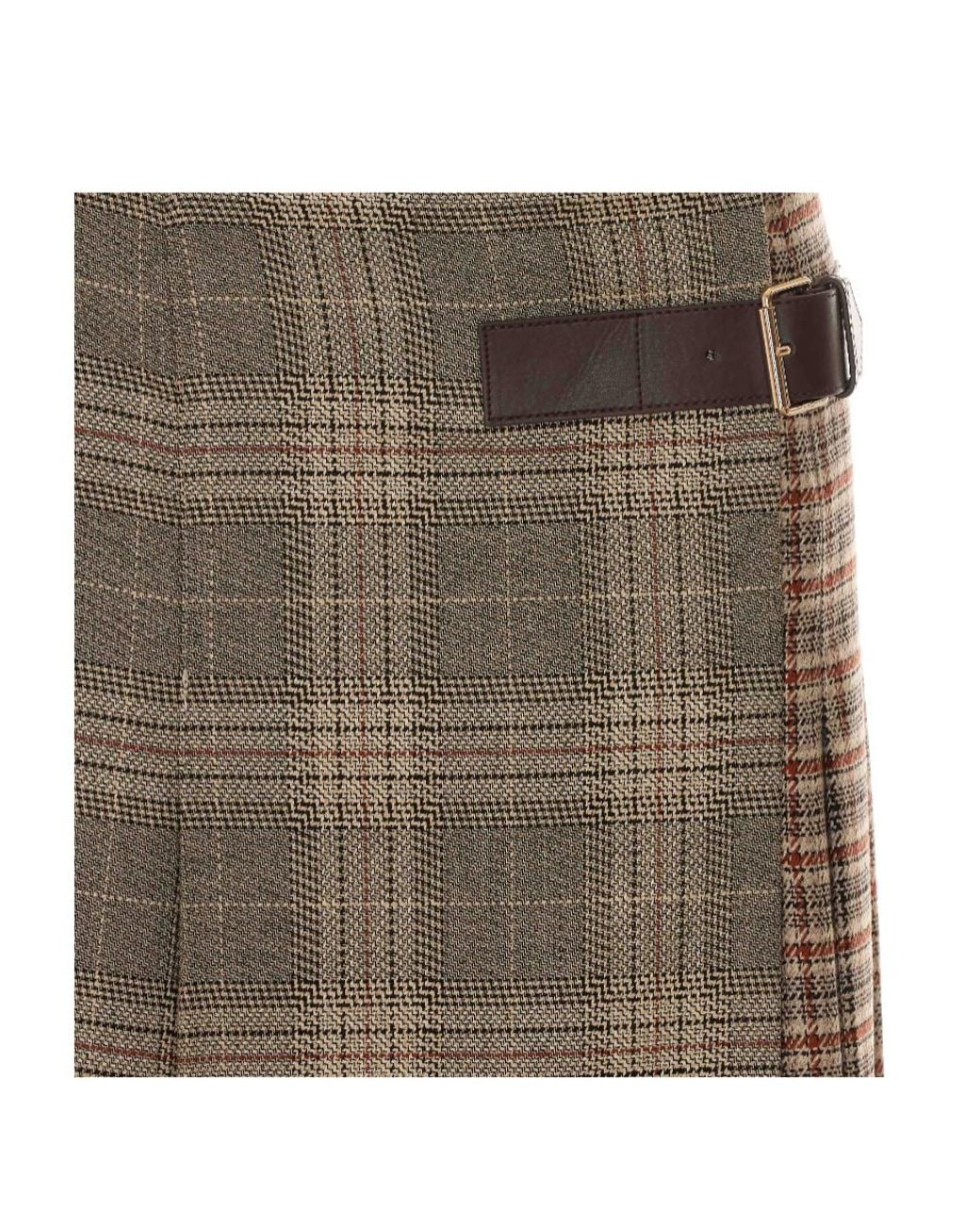 Liu Jo Brown Plaid Skirt