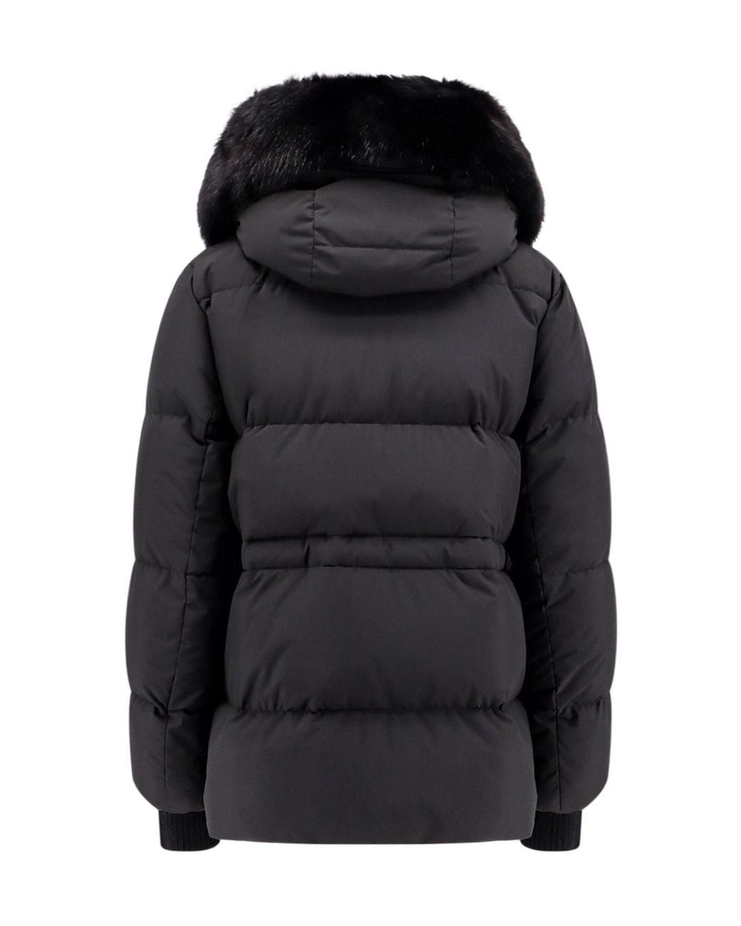 Moorer Black Hooded Down Jacket