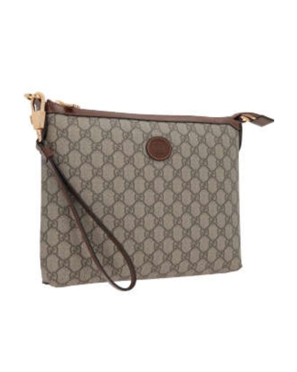 Gucci Gray Logo Patch Gg Supreme Shoulder Bag for men