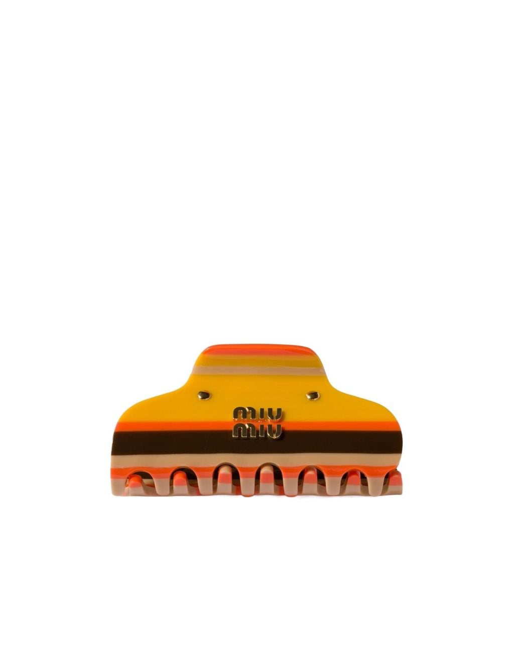 Miu Miu Orange Claw Clip With Logo