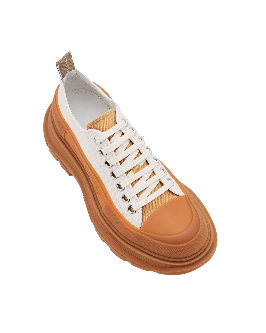 McQueen White Tread Slick Lace-Up Sneakers