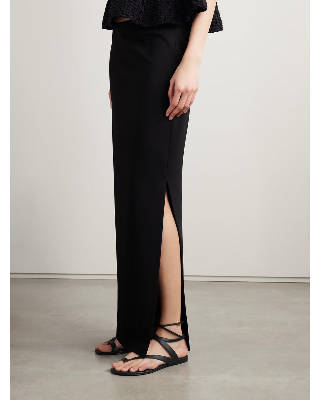 Khaite Black Ankle-Strap Sandal