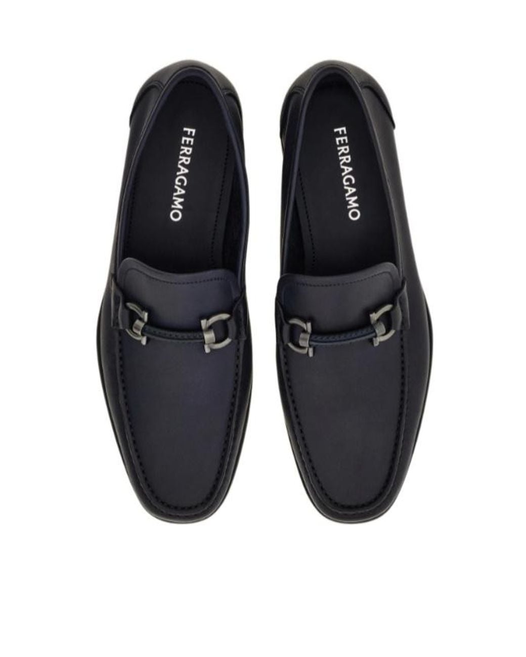 Ferragamo Black Gancini Ornament Loafer for men